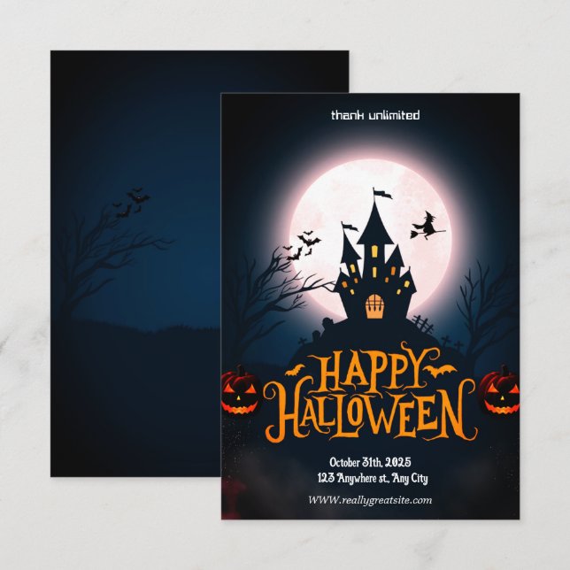 Viskare i Mörken Halloween Inbjudningar (Fram/baksida)