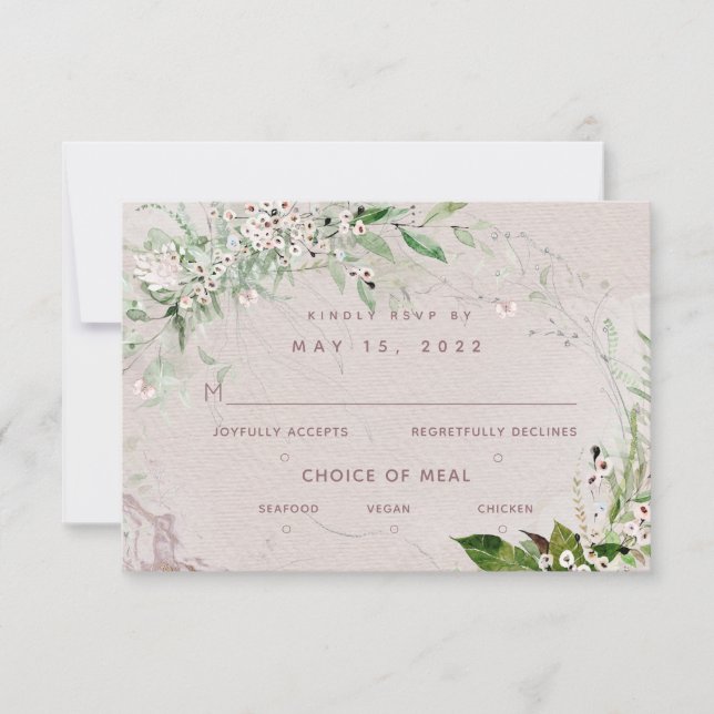 Viskare och  OSA kort för 2 Bröllop 3-måltider (Framsida)