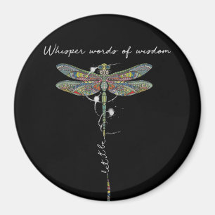 Viskare Ord av Wisdom Brocade Dragonfly Magnet