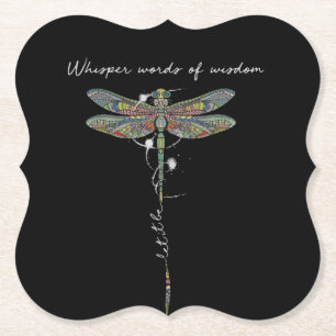 Viskare Ord av Wisdom Brocade Dragonfly Underlägg Papper