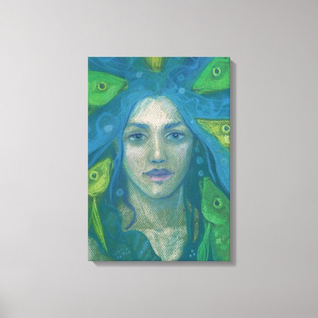 Viskare, Sjöjungfru Fantassykonmålning Canvastryck (Framsida)