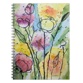 viskartad blomsterträdgård anteckningsbok