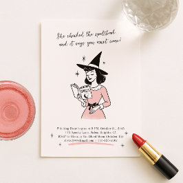 viskartad | Retro Spellbook Witch Halloween fest Inbjudningar