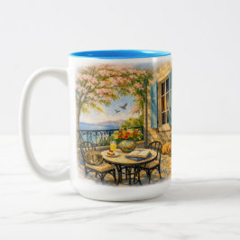 Viskningar av Salvia  Antik Havsliv Två-Tonad Mugg