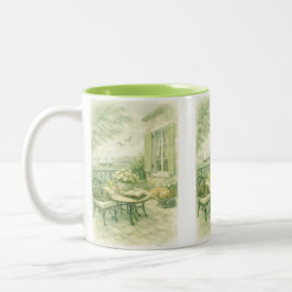 Viskningar av Salvia  Antik Havsliv Två-Tonad Mugg