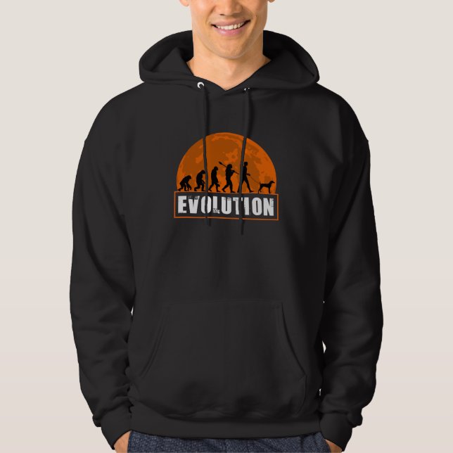 Visla Dog Dad Human Evolution Hoodie (Framsida)