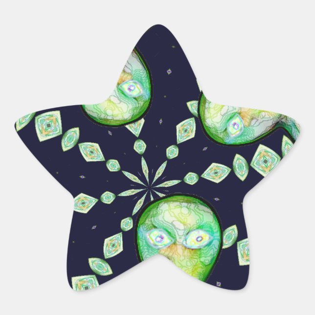 vismisk stjärnformat klistermärke (Framsida)