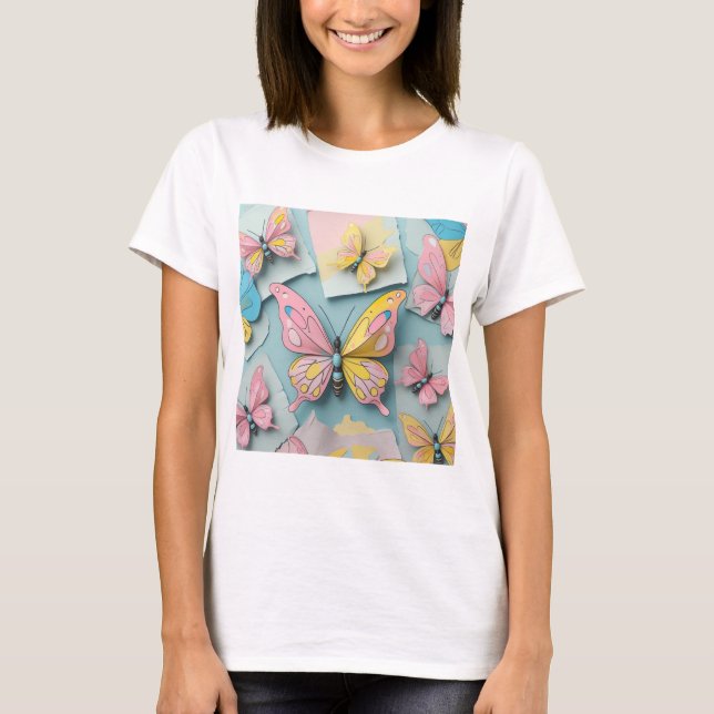 🦋 vismisk Tecknad Butterfly T-Shirt - Cute Natu (Framsida)