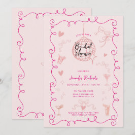 Vismliknande illustrerad Möhippa Inbjudningar