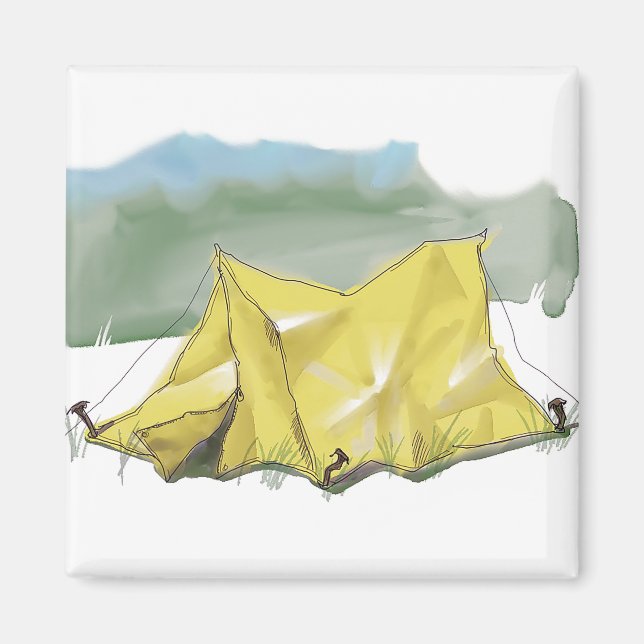 Vismliknande Tält Illustration Magnet (Framsidan)