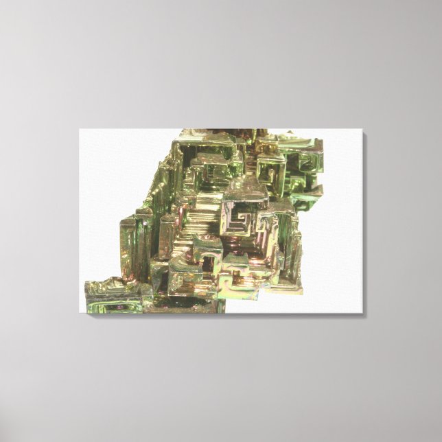 Vismutkristaller med en iriserande vall canvastryck (Framsida)