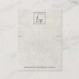 VISNING AV BENVITARE GRÅTT KONCRET NECKLACE BRACEL VISITKORT