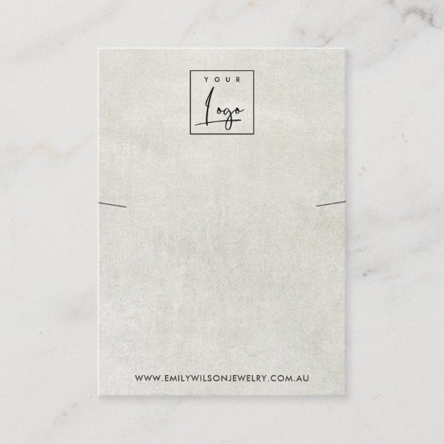 VISNING AV BENVITARE GRÅTT KONCRET NECKLACE BRACEL VISITKORT (Framsida)