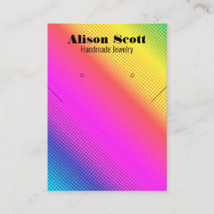 Visning av Bright Neon Rainbow Necklace Earring Ca Visitkort