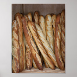 visning av bröd i bagerifönstrets baksida poster