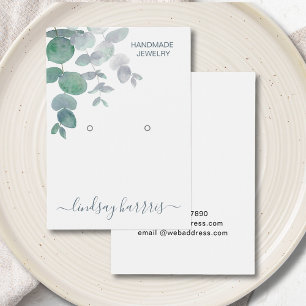 Visning av Eucalyptus Earrings-kort för vattenfärg Visitkort