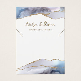visning av grått blue agate necklace visitkort