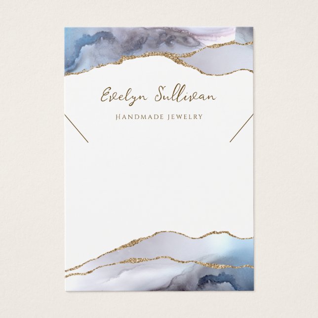 visning av grått blue agate necklace visitkort (Framsidan)