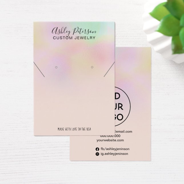 Visning av häcksaft av holografisk ombre jewelry e visitkort (Skivbord)