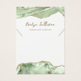 visning av halsband i grönt visitkort