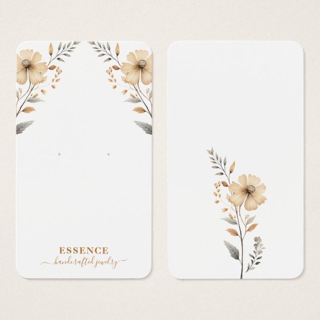 Visning av jodblommor i rustik vattenfärg visitkort (Framsida & baksida)