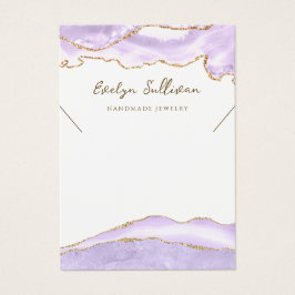 visning av lavender-agate-halsband visitkort