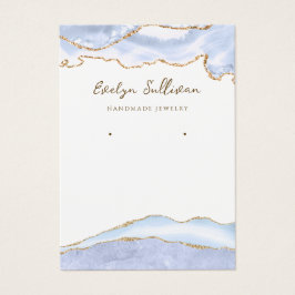 visning av pastellblå agate-smycken visitkort