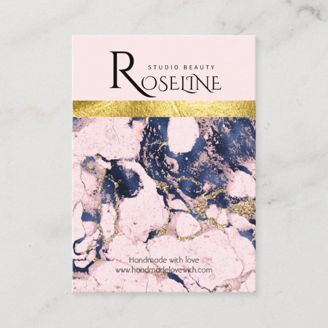 visning av rosa och marmor från  av jordgubbsjuvre visitkort (Framsida)