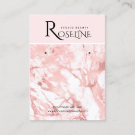 visning av rosa och marmor, geode jewlery visitkort
