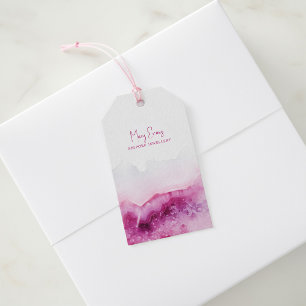 visning av rosa--upphängningskort presentetikett