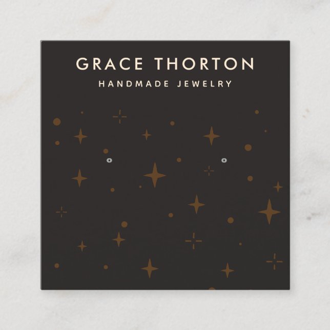 Visning av sensoriska stjärnor fyrkantigt visitkort (Framsida)