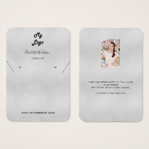 visning av smyckefotografi i silver visitkort