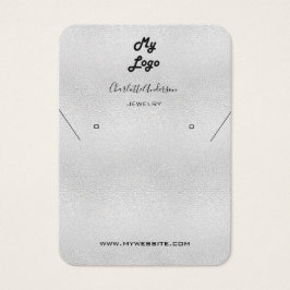 visning av smyckefotografi i silver visitkort