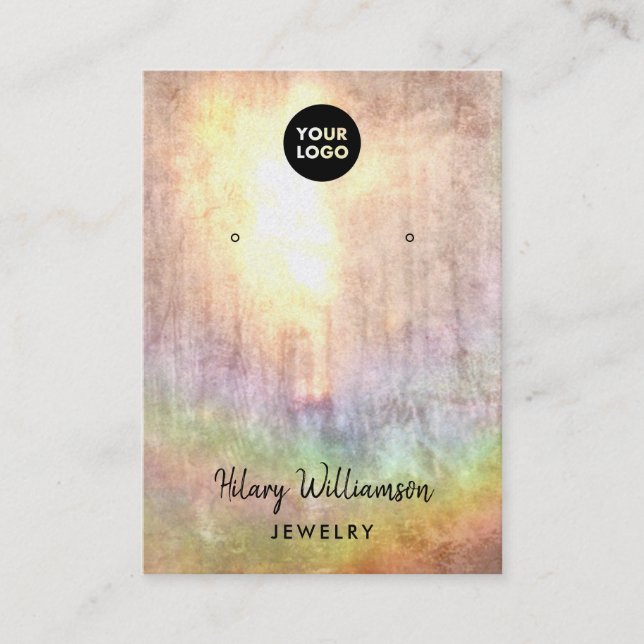 Visning av solbelyst Pastel Rainbow Grunge Earring Visitkort (Framsida)