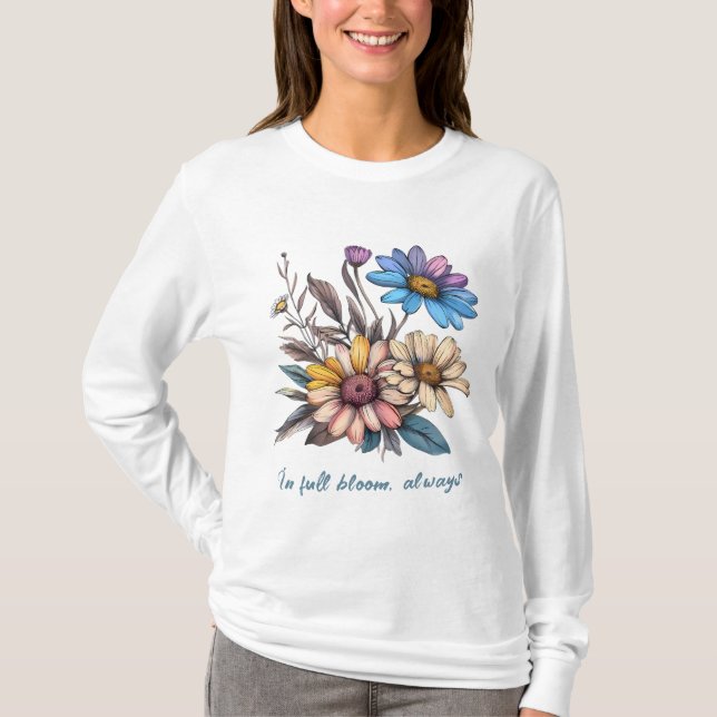 Visning av strålande magisk blommigt t shirt (Framsida)