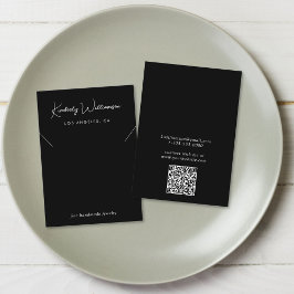 Visning av Svart heligt- för chic-skript Visitkort