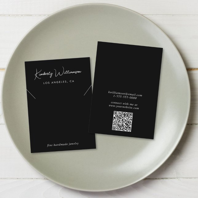 Visning av Svart heligt- för chic-skript Visitkort (Skapare uppladdad)