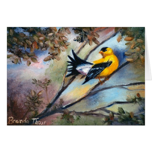 Visning av tomt kort för fågel (Framsidan Horizontal)