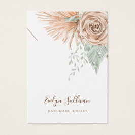 visning av tropiska beige och mint necklace visitkort