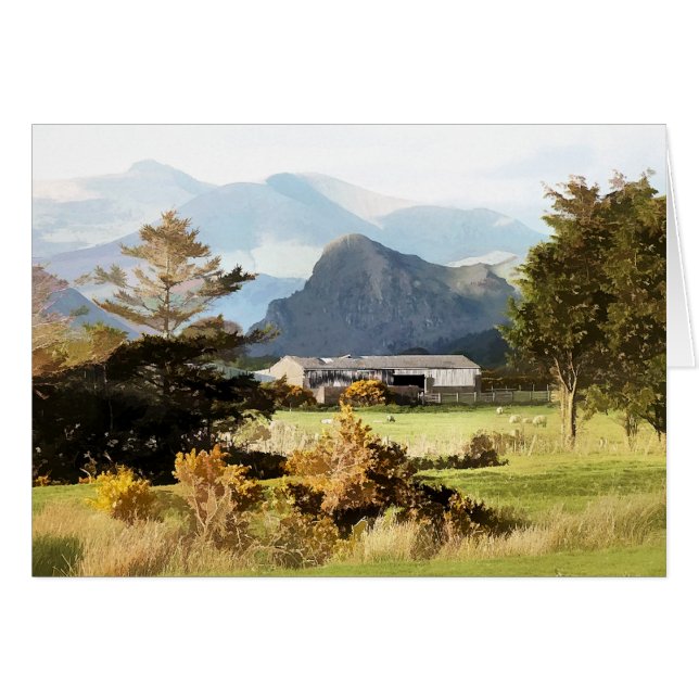 VISNING AV WALES-KORT HÄLSNINGSKORT (Framsidan Horizontal)