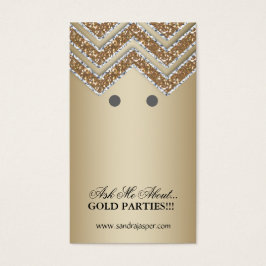 Visning Cards Chevron Jewelry Guld Visitkort