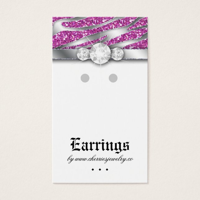 Visning Cards Cute Zebra Gnistra Jewelry Visitkort (Framsidan)