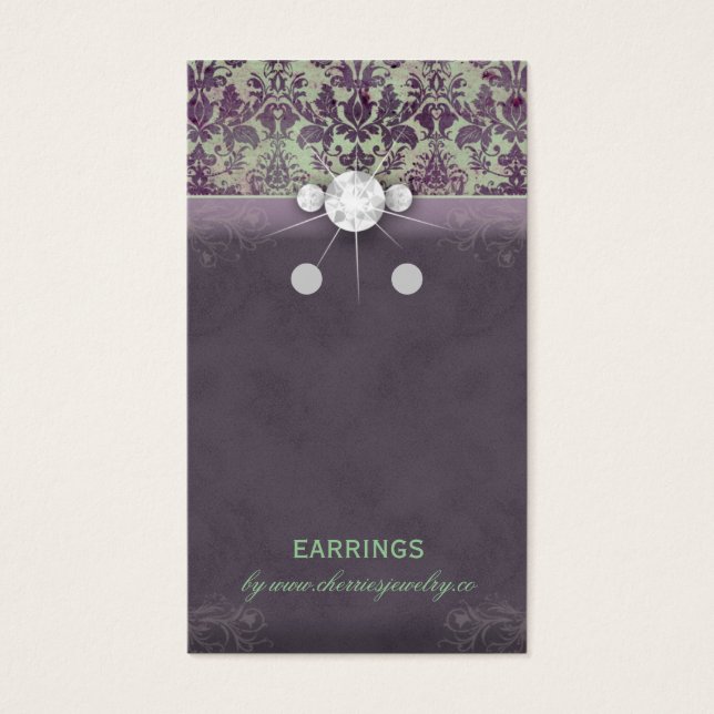 Visning Cards Vintage Damask Jewelry GP Visitkort (Framsidan)