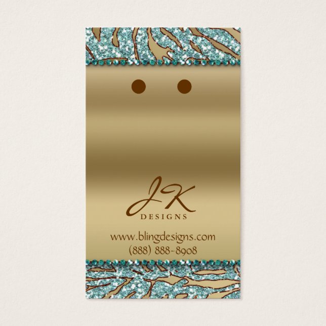 Visning Cards Zebra Chandelier Jewelry Visitkort (Framsidan)