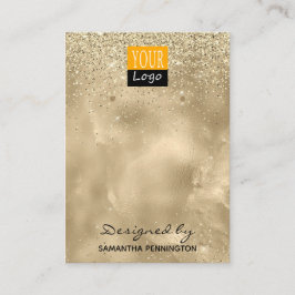 Visning Champagne Guld Faux Foil Glitter Visitkort