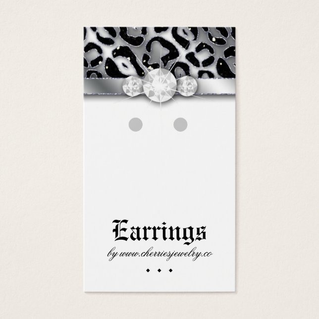 Visning Cute Leopard Gnistra Jewelry Visitkort (Framsidan)