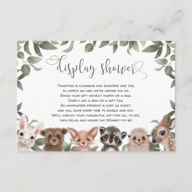 Visning dusch Skogsdjur, skogsvänner Tilläggskort (Framsida)