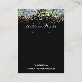 Visning Faux Rainbow Metalitic Glitter Visitkort