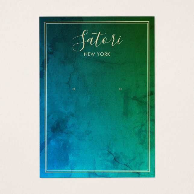 Visning för Abstrakt av  i blått Grönt Visitkort (Framsidan)