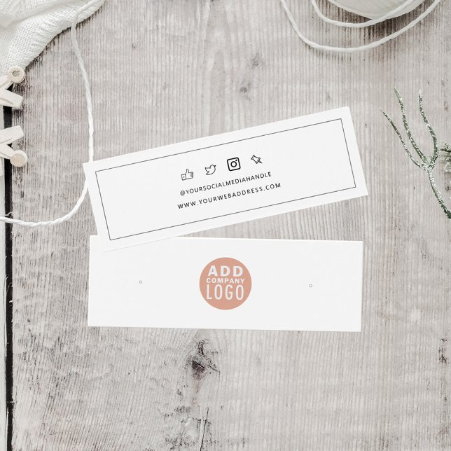 Visning för anpassningsbar Logotyp Stud Earrings   Litet Visitkort (Earrings Display Card with Business Logo)